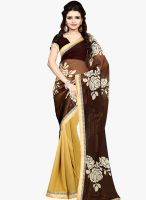 Shonaya Brown Printed Saree