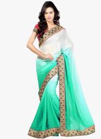 Shonaya Green Embroidered Saree