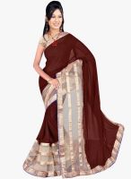 Shonaya Maroon Embellished Saree