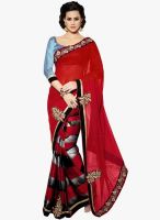 Shonaya Maroon Embroidered Saree