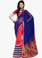 Shonaya Navy Blue Embroidered Saree