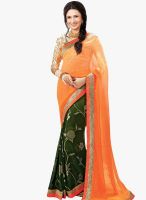 Shonaya Orange Embellished Saree