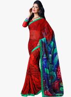 Shonaya Red Printed Saree