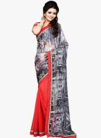 Shonaya Red Printed Saree