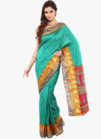 Sudarshan Silk Green Printed Saree