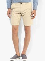 Tagd New York Beige Solid Shorts