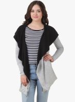 Texco Texco Wintr Foil Printed Reversible Grey & Black Shrug