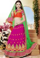 Touch Trends Pink Embroidered Lehengas