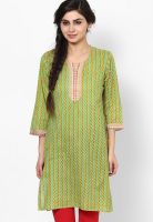 Jaipur Kurti Green Printed Kurtis