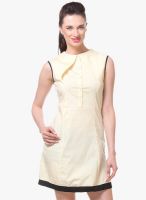 Kaaryah Lemon Colored Solid Shift Dress