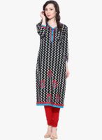 Kurti'S Black Printed Kurti