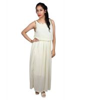 Sarv Ghostwhite Georgette Maxi Dress