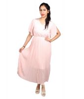 Sarv Peachpuff Poly Georgette Maxi Dress