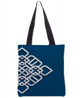 Snoogg Blue & White Polyester Unisex Tote Bag