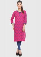 Aamer Pink Printed Kurtis