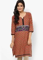 Alma Red Printed Kurta