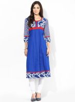 Aum Blue Printed Anarkali