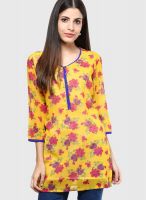 Ayaany Yellow Printed Kurtis