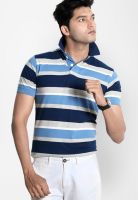 Basics Blue Striped Polo T-Shirts