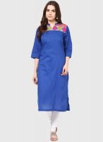 Bhama Couture Blue Embroidered Kurtis