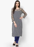 Dhwani Blue Striped Kurta