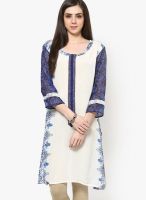 Dhwani Off White Printed Kurta