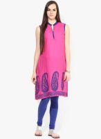 Divina Pink Printed Cotton Kurti