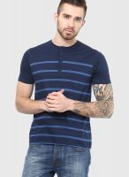 Fame Forever By Lifestyle Navy Blue Henley T-Shirt