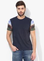 Forca By Lifestyle Navy Blue Round Neck T Shirt