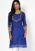 G Blue Solid Kurta