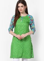 G Green Solid Kurta