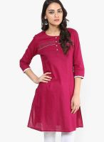 G Magenta Solid Kurta