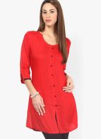 G Red Solid Kurtis