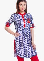 Globus Blue Printed Kurtis