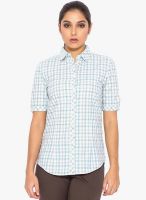 Globus White Checked Shirts