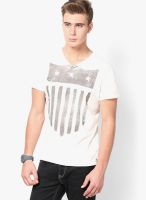 Jack & Jones White V Neck T Shirt