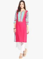 Jaipur Kurti Fuchsia Solid Kurtis