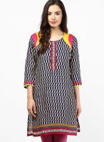 Jaipur Kurti Navy Blue Printed Kurtis