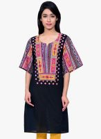 Juniper Black Printed Kurta