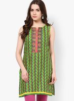 Karigari Green Solid Kurtis