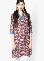 Karigari Maroon Printed Kurta