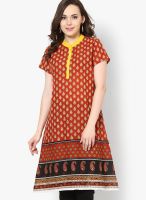 Karigari Red Printed Kurtis