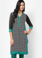 Kira Black Printed Kurtas