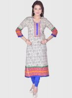 Kurti'S Off White Printed Kurtis