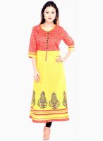 Kurti'S Yellow Printed Kurtis