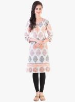 Libas Cream Printed Kurta