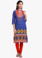 Mytri Blue Printed Kurta