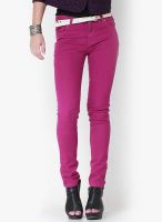 NINETEEN Full Length Pink Solid Jeans