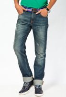 Nautica Navy Blue Cotton Regular Fit Jeans