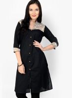 Pannkh Black Solid Kurtis